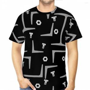 T-shirts pour hommes Steel Beam Engineer Pattern Été Hommes Imprimé 3D Lâche Polyester Tops Séchage rapide Manches courtes
