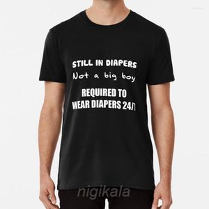 Heren T-shirts Nog In Luiers Verplicht Om Zomermode Grappige Kwaliteit Bedrukking Casual Katoenen T-shirt Niet Een Grote Jongen T-shirt