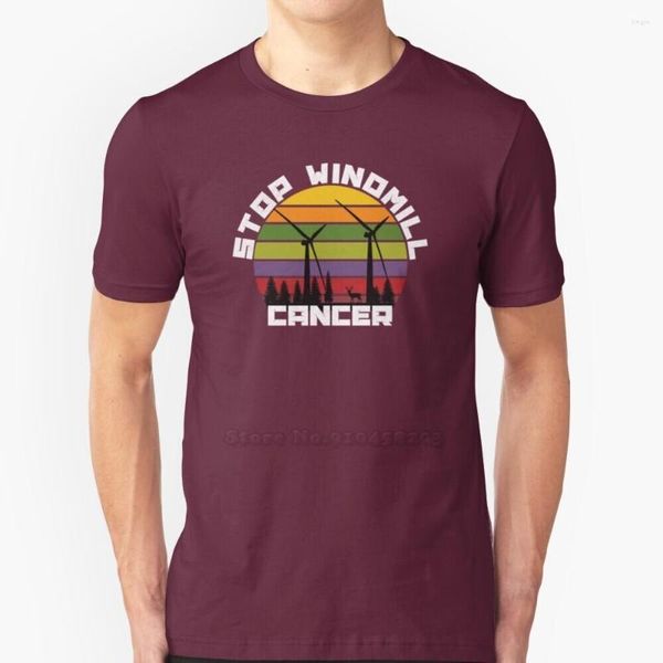 T-shirts pour hommes Stop Windmill Cancer Shirt Col rond T-shirts à manches courtes contre le vent Anti Power No