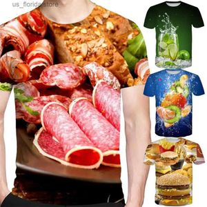 T-shirts hommes Streaky Porc Graphic T-shirt pour hommes Vêtements 3D Imprimer T-shirt de viande fraîche Funny Kids Short Slved Unisexe Femmes Tops T-shirts Y240321