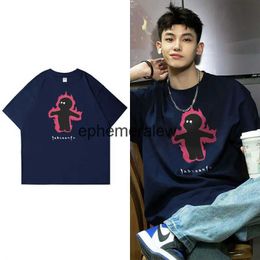 T-shirts voor heren Street Fashion merk Ins knappe crtoon kleine vuur man bedrukte katoenen T-shirt met korte mouwen zomer losse top voor mannen en vrouwenH24220