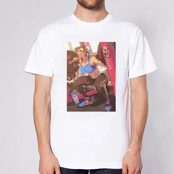 Camisetas para hombre, camiseta con estampado de Street Fighter Chun Li, estilo de moda, camiseta divertida para hombres y mujeres, camisetas de manga corta de verano, ropa de calle Harajuku