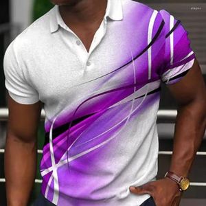 Hommes t-shirts Streetwear hommes chemise pull mode imprimé formel été à manches courtes t-shirt pour homme 2023 revers bouton-up Polo