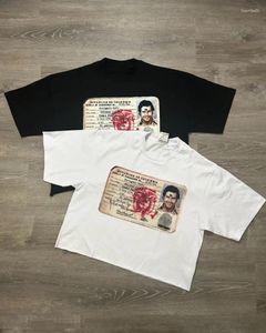 T-shirts pour hommes Streetwear Retro Rap Shirt Y2K Style Harajuku Hip Hop Pattern Imprimée hommes Femmes Lâche Loose Plus taille courte