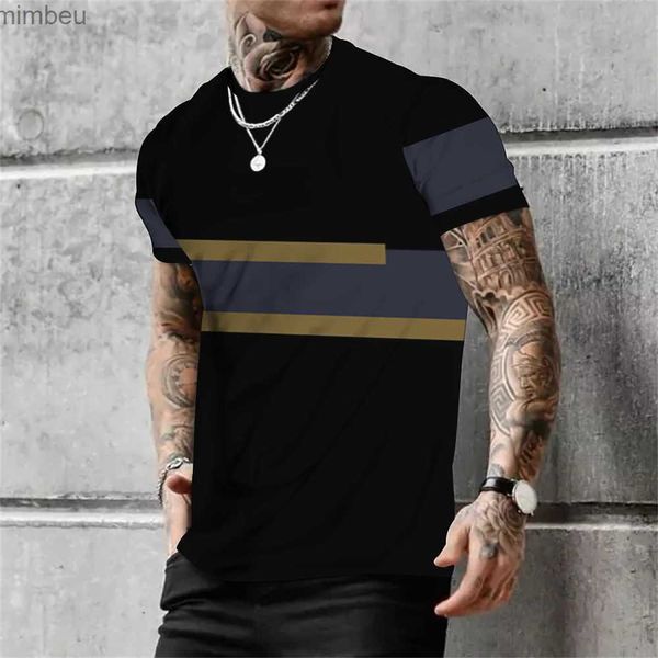 Camisetas para hombres Camisa a rayas Camiseta para hombres Camisetas a cuadros de manga corta vintage Tops 2023 Ropa de calle informal Sudadera de moda de gran tamaño Ropa para hombresL240110