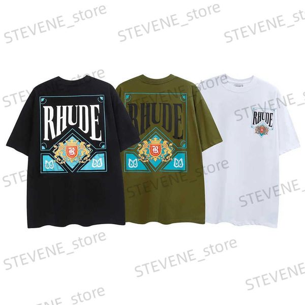 T-shirts hommes Strtwear Lettres de mode Impression de cartes T-shirts Hommes Femmes Couple Style Coton Lâche Casual HipHop TS Meilleure qualité T240325