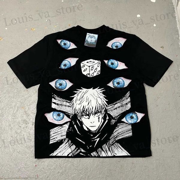 T-shirts masculins Strtwear T-shirt Y2K Y2K japonais harajuku hip-hop graphique imprimement surdimension