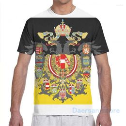 T-shirts masculins stylisés Empire autrichien drapeau des hommes T-shirt partout sur imprime