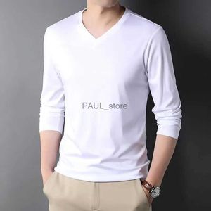 T-shirts masculins élégant 2023 V-collier à manches longues Henley Under-corps de style coréen T-shirt de T-shirt de printemps pour le printemps pour hommes pour hommes Malel2404