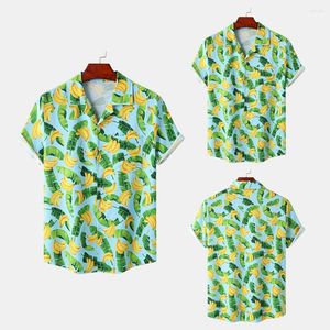T-shirts pour hommes chemise de plage élégante absorbant la sueur poche décontractée impression d'arbre de noix de coco vacances hawaïennes habillage