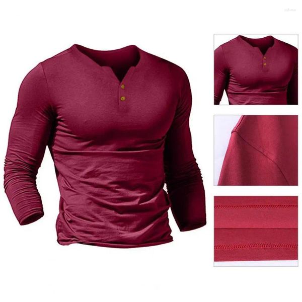 Camisetas para hombres Botones de camiseta de primavera elegantes Autumn Top Capacal