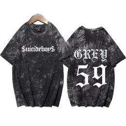 Camisetas masculinas Suicide Boy G59 Rapper Hip-Hop Música Camisa Tie Dye Harajuku Reduce Camiseta de manga corta Ventilador de camiseta S52133