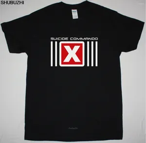 T-shirts masculins Suicide Commando Logo Electro Industrial Aggrotech EBM HOCICO Black T-shirt SBZ8219