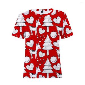 Heren t shirts geschikt alle seizoenen schattige rendier shirt vrouwen mode kerst Harajuku korte mouw tops kleding mannen/jochie