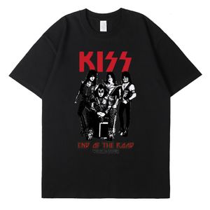 T-shirts voor heren Zomer T-shirt van 100% katoen Rock Band Kiss-print T-shirt Hiphop-straatkleding voor heren Top Casual T-shirt met korte mouwen Y2K-kleding 230717