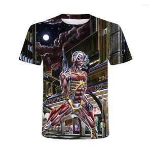 Heren t shirts zomer 2023 volwassen heren t-shirt 3D geprinte stripkarakter shortsleeves casual mode oversized o-neck tops kleding