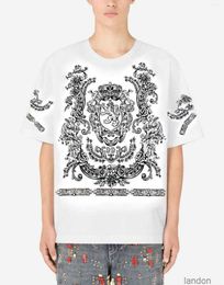 T-shirts pour hommes Summer 2023 Floqué imprimement à manches courtes t-shirt mande mode décontracté coton plus taille de taille haute qualité 85318