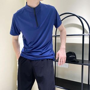 Camisetas de hombre verano 2023 al aire libre Casual media cremallera Stretch Dry Tech deportes camiseta de manga corta