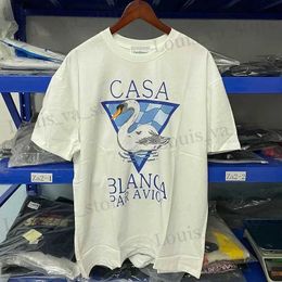 T-shirts masculins Summer 220G conton real Casa Tennis Club T-shirt Imprimé Coton T-shirt Harajuku graphique T-shirts T240419