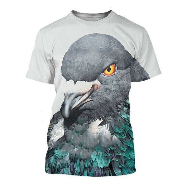 T-shirts masculins T-shirts pour hommes T-shirt de mode masculin 3D Animal Mendable et séchage rapide Design rond Couc Grand vêtements à manches courtes. 022223H
