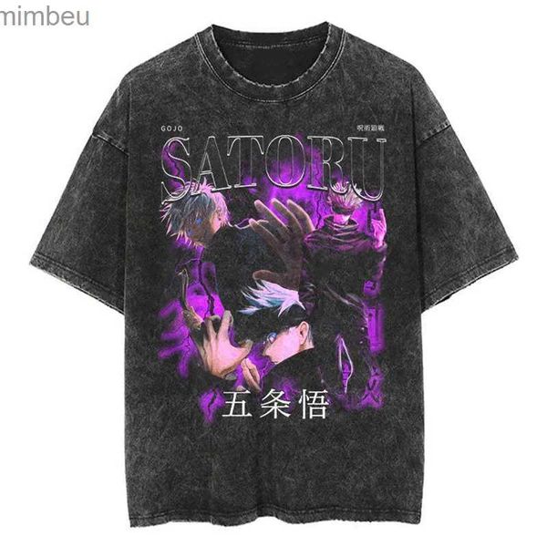 T-shirts pour hommes Été 3D Anime Jujutsu Kaisen Impression T-shirt Satoru Gojo Graphique Manches courtes Kid Mode T-shirts Harajuku Vêtements TeesL240110