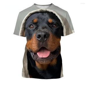 Heren t shirts zomer 3d printen schattig huisdier Duitse herderhond rottweiler t-shirt casual grappige top mode-unisex shirt met korte mouwen