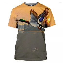 T-shirts masculins Été 3D Impression de harajuku t-shirt animal de chasse animal partridge oiseau de mode hommes femmes enfants sportifs respirants légers.