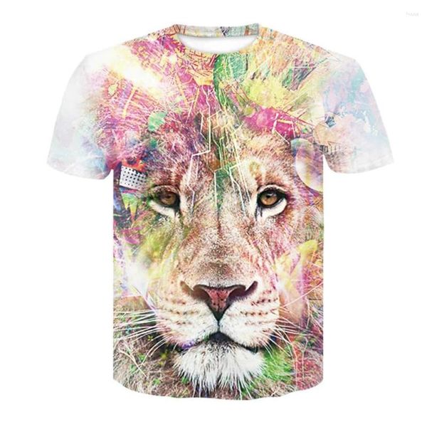 T-shirts pour hommes été 3D manches courtes imprimé flamme de tigre sport col rond doux décontracté mince plage surf chemisier