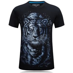 T-shirts pour hommes Summer 3D Tiger Print T-shirt à manches courtes pour hommes 2021 Personnalité Col rond Plus Taille Simple S-6XL Fat Tops269l
