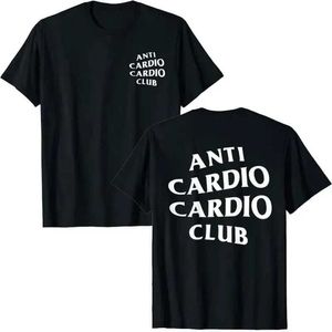 Heren T-shirts Zomer Anti Cardio Club Gym Life Sayings Letter Afdrukken Graphic T Tops For Women Men Men Kleding Oefening Outfits T240506