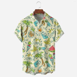 T-shirts pour hommes Vêtements d'été Fleur Chemise à manches courtes Style de plage pour hommes Décontracté Décontracté Paresseux Maison chaude