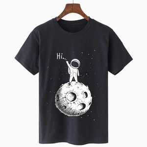 Heren T-shirts Zomer Astronaut Landing op de maan T-shirt 3D-geprinte heren unisex Fun Graphic oversized t-shirt korte mouwen jongen D240509