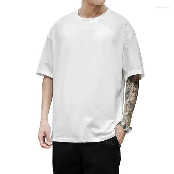 T-shirts pour hommes Summer Basic Shirt Casual Solide Manches courtes Classique O Cou Tee Hommes Femmes Mode Coton Lâche Hip-Hop Top Tees 5XL