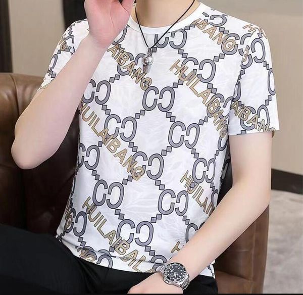 T-shirts pour hommes Lettres d'abeilles d'été Tricoté Mode Rayé c chemises pour hommes Top Pull motif Corée Style Pull T-shirt