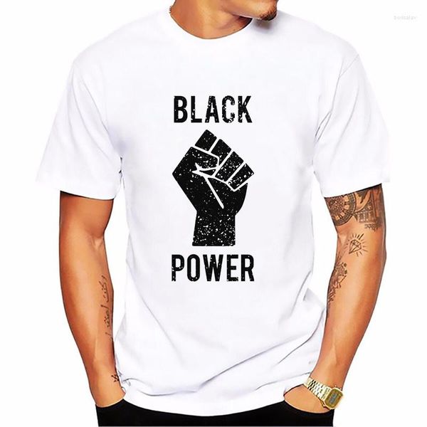 T-shirts pour hommes été noir puissance lettre impression chemise hommes t-shirts graphiques vies matière T-shirt Camisetas Hombre afrique T-shirt homme