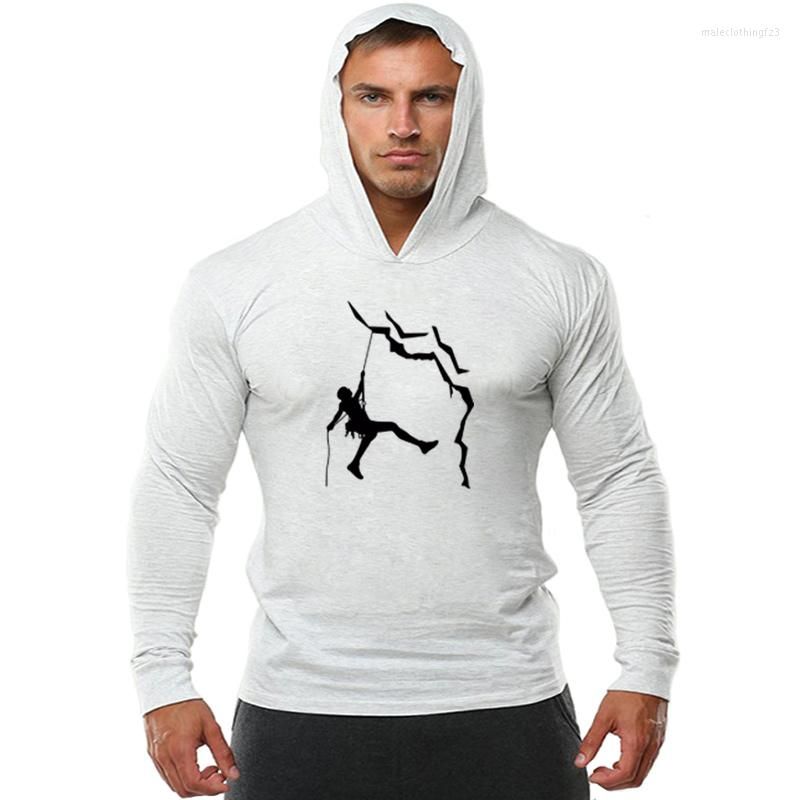 T-shirts pour hommes vêtements de marque d'été grimpe chemise décontractée coton long manche drôle de montagne t-shirt hoodies tshirt hommes