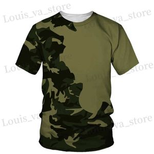 T-shirts masculins T-shirt de camouflage d'été Vêtements masculins 3D Impression T-shirt Jungle Sea Camo Match Ts Shirts Casual Strtwear Tops Slves courts T240419