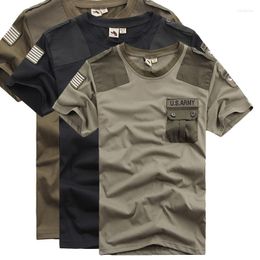 T-shirts pour hommes été Cargo Camouflage à manches courtes en plein air tactique militaire T-shirt décontracté ample demi-manche