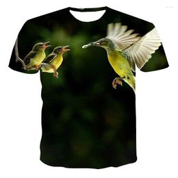T-shirts pour hommes été décontracté impression 3D Animal Kingfisher T-shirts hauts mode confortable col rond T-shi