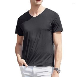 Heren t shirts zomer casual heren t-shirt solide v-neck man t-shirt mode tops streetwear slank fit shirts shirts shirts met korte mouwen shirt