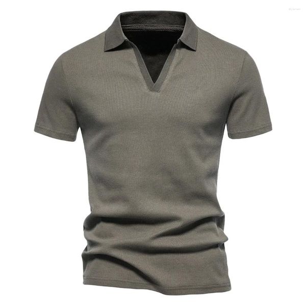 T-shirts masculins Color solide décontracté Colorde à manches courtes à manches courte de rotation