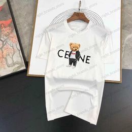 T-shirts pour hommes T-shirt 100% coton pour enfants d'été 2024 Garçons Funny Bear T-shirt Filles Vêtements Imprimer Graphique Baby Top Shirts Vêtements pour enfants T240122