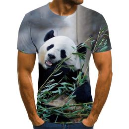 Camisetas de hombre Verano Clásico 3D Moda creativa Patrón de panda lindo Diseño superior Camiseta absorbente de sudor fresca Ropa informal