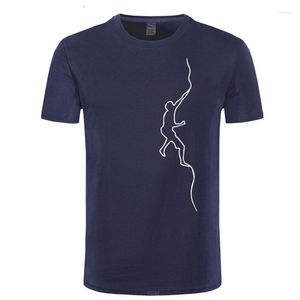 T-shirts pour hommes été escalade chemise mode col rond manches courtes coton drôle montagne T-Shirt amour escalade hommes vêtements hauts