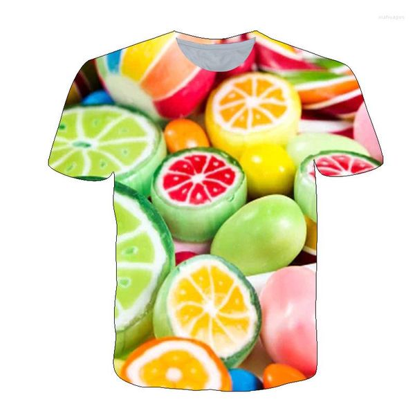 T-shirts pour hommes vêtements d'été pour T-Shirt universel hommes 3d bonbons personnalisés drôle jeunesse rétro chemise hauts 2023 surdimensionné S XS-6XL