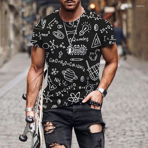 T-shirts pour hommes été Cool impression 3D hommes chemise Street Style décontracté hommes vêtements mode O cou à manches courtes t-shirts formule mathématique