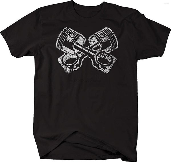 T-shirts pour hommes Summer Cool Men Tee Shirt Crossed Pistons Mechanic Garage Engine T-shirt Funny