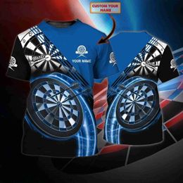 T-shirts hommes Summer Cosmos Nom personnalisé Darts T-shirt 3D imprimé Hommes Femmes Casual Dart Player Cadeau surdimensionné Tops Tees à manches courtes Garçons L240304