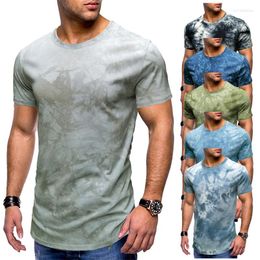 T-shirts pour hommes T-shirts d'été en coton pour hommes Mode Casual T-shirts amples Tops Rétro Hip-Hop Tie-Dye Impression Shorts Manches O-Neck Homme