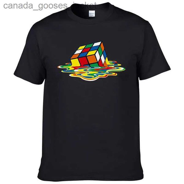 Camisetas para hombres Camiseta de algodón de verano Camiseta con estampado de cubo de Rubik Camiseta gráfica divertida Hipster Top Unisex Hombre corto Sle Cool Tees # 304 L231208